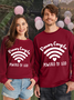 Funny Unisex Couple Power Couple Powered By God Lovers Casual Loose Sweatshirt