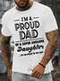 Men’s I’m A Proud Dad Of A Super Awesome Daughter Couple Casual Cotton T-Shirt