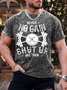 Men’s No Pain No Gain Shut Up And Train Casual Crew Neck Text Letters Regular Fit T-Shirt