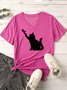 Lilicloth X Manikvskhan Cat And Butterfly Women's V Neck T-Shirt