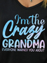 Lilicloth X Abu I'm The Crazy Grandma Women's V Neck T-Shirt