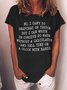 Women's No I Can’T Do Snapchat Or Tiktok But I Can Write In Cursive Do Math Without A Calculator Funny Graphic Print Cotton-Blend Text Letters Casual Crew Neck T-Shirt