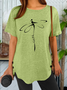 Women‘s Dragonfly Let it be Crew Neck Dragonfly Casual Loose T-Shirt