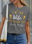 Women's I Am The Wife I Am Drunk Too Send Help Funny Graphic Print Valentine's Day Gift Couple Loose Cotton Crew Neck Casual T-Shirt