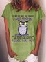 Women's Funny Owl I Was Normal Crew Neck Casual T-Shirt