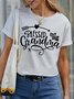 Women’s Blessed Grandma Loose Casual Cotton Crew Neck T-Shirt