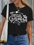 Women’s Blessed Grandma Loose Casual Cotton Crew Neck T-Shirt