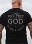 Men's God Father Letters Cotton Crew Neck Casual T-Shirt
