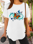 Women‘s Faith hope love Butterfly Casual Crew Neck T-Shirt