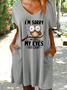 Women’s Funny Owl I'm sorry Did I Roll My Eyes Out Loud Text Letters Casual Animal Dress