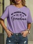 Women's My Favorite People Call Me Grandma Funny Graphic Print Valentine's Day Gift Couple Cotton Casual Loose Text Letters T-Shirt