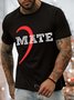 Men's Love Soul Mate Funny Graphic Print Valentine's Day Gift Couple Cotton Casual Crew Neck Text Letters T-Shirt
