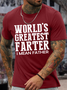 Men's World's Greatest Farter I Mean Father Casual Text Letters T-Shirt