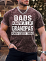 Men's Dads Know A Lot Grandpas Know Everything Crew Neck Casual Text Letters T-Shirt