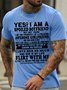Men's Yes I Am A Spoiled Boy Friend But Not Yours Funny Graphic Print Valentine's Day Gift Crew Neck Cotton Text Letters Casual T-Shirt