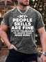Men's My People Skills Are Fine It's My Tolerance To Idiots That Needs Work Text Letters Crew Neck Casual T-Shirt