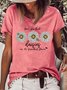 Women's Daisies and Bee Wildflower Casual T-Shirt
