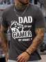Men's Dad By Day Gamer By Night Crew Neck Cotton Casual Regular Fit T-Shirt