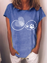 Women's Heart Peace Love Dogs Printed Casual T-Shirt