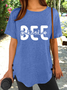 Women's Bee Kind Text Letters Crew Neck Casual T-Shirt