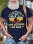 Men's Not All Who Wander Are Lost Some Are Looking For Discs Funny Graphic Print Casual Loose Text Letters Cotton T-Shirt