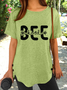 Women's Bee Kind Text Letters Crew Neck Casual T-Shirt