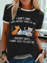 Women's I Don’t Care What Anymore Thanks Of Me Except Cats I Want Cats To Like Me Graphic Regular Fit T-Shirt