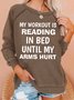 Women's Funny Letter Reading Lover Crew Neck Casual Sweatshirt