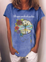 Women’s Dragonfly Flowers Whisper Words Of Wisdom Print Simple Animal T-Shirt