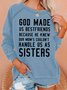 Women's God Made Us Bestfriend Crew Neck Casual Sweatshirt