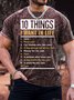 Men's 10 Things I Want In Life Car More Cars Car Friends Who Like Cars Funny Graphic Print Crew Neck Text Letters Casual T-Shirt