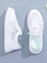 White Breathable Mesh Platform Sneakers