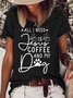 Women's All i Need Is Jesus Coffee Dog Letters Casual T-Shirt