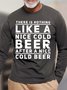 Men’s There Is Nothing Like A Nice Cold Beer Text Letters Casual Cotton Top