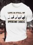 Men's Life Is Full Of Important Choices Funny Graphic Print Text Letters Crew Neck Casual Cotton T-Shirt