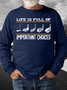 Men's Life Is Full Of Important Choices Funny Graphic Print Loose Casual Text Letters Cotton-Blend Sweatshirt