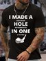 Men’s I Got A Beer On Every Hole And Put 5 Balls In One Of The Ponds Casual Crew Neck Cotton T-Shirt