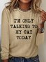Women's Funny Cat Lover Letters Casual Top