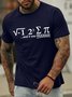 Men's Pi It Was Delicious Funny Graphic Print Cotton Casual Text Letters Loose T-Shirt