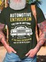 Men’s It’s All About Passion Automotive Enthusiasm You Can Do Anything If You Have Enthusiasm Text Letters Regular Fit Cotton Casual T-Shirt