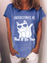 Women‘s Funny Cat Underestimate Me That'Ll Be Fun  Casual Cotton-Blend T-Shirt