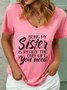 Lilicloth X Abu Being My Sister Is Really The Only Gift You Need Women's V Neck Casual T-Shirt