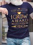 Men’s That’s What I Do I Grow A Beard And I Know Things Crew Neck Casual Cotton Text Letters T-Shirt