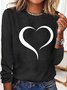 Women's Open Heart Print Valentines Day Casual Top