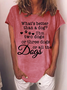 Women's Funny Word Dog Lover Casual T-Shirt