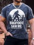 Men's Bigfoot Saw Me But Nobody Believes Him Funny Graphic Print Text Letters Casual Loose T-Shirt