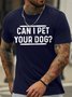 Men's Can I Pet Your Dog Funny Graphic Print Text Letters Cotton Casual Crew Neck T-Shirt