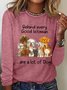 Women's Behind Every Good Woman Are A Lot Of Dogs Crew Neck Letters Casual Top