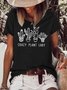 Women's Crazy Plant Lady Print Casual T-Shirt