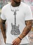 Men's The Best Guitar Funny Love Music Graphic Print Text Letters Loose Cotton Casual T-Shirt